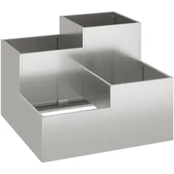 vidaXL Gartenblumentopf Silber 100 x 100 x 60 cm Edelstahl