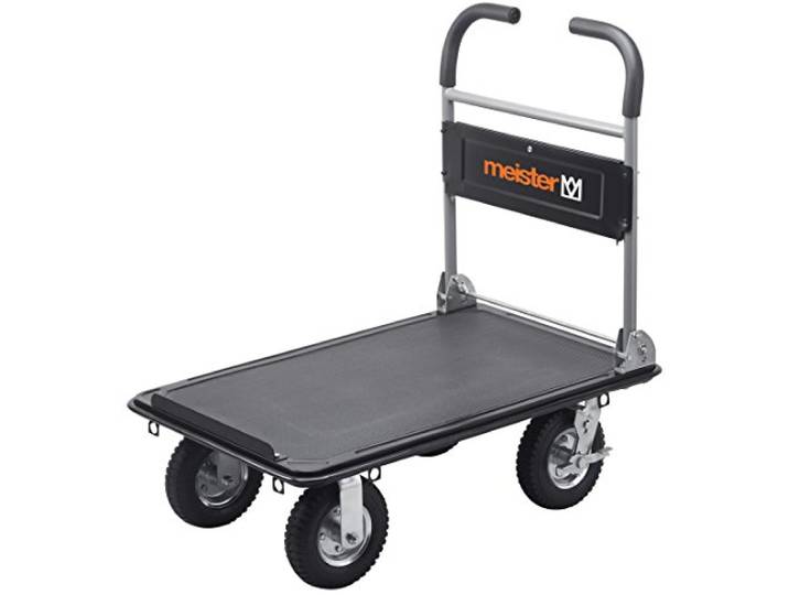 Meister Supercross-over-platformwagen - inklapbaar - tot 300 kg draagkracht - parkeerrem/transporthulp met zwenkwielen/pakketwagen met luchtbanden/klapwagen van staal / 8985700