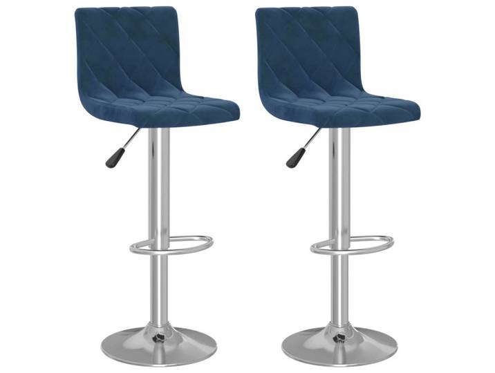 vidaXL Barhocker Barhocker 2 Stk. Blau Samt (2 St)