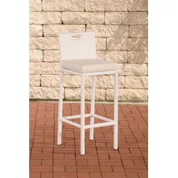 CLP Polyrattan Garten Barhocker Mari cremeweiß/weiß