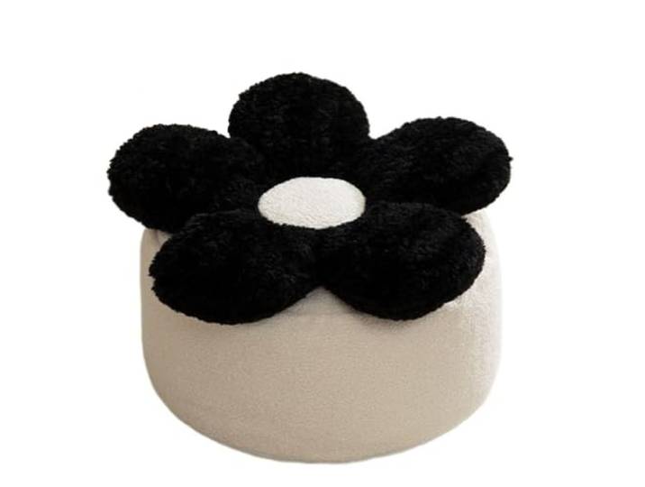 YANG11FAN Vielseitig Blumenförmiger Hocker, runder Sockel, geeignet for Schlafzimmer(Schwarz)