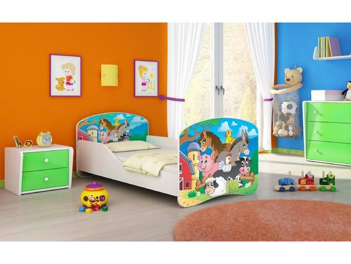Kinderbett Milena mit verschiedenen Mustern - 140x70 - Farm - Luxusbetten24