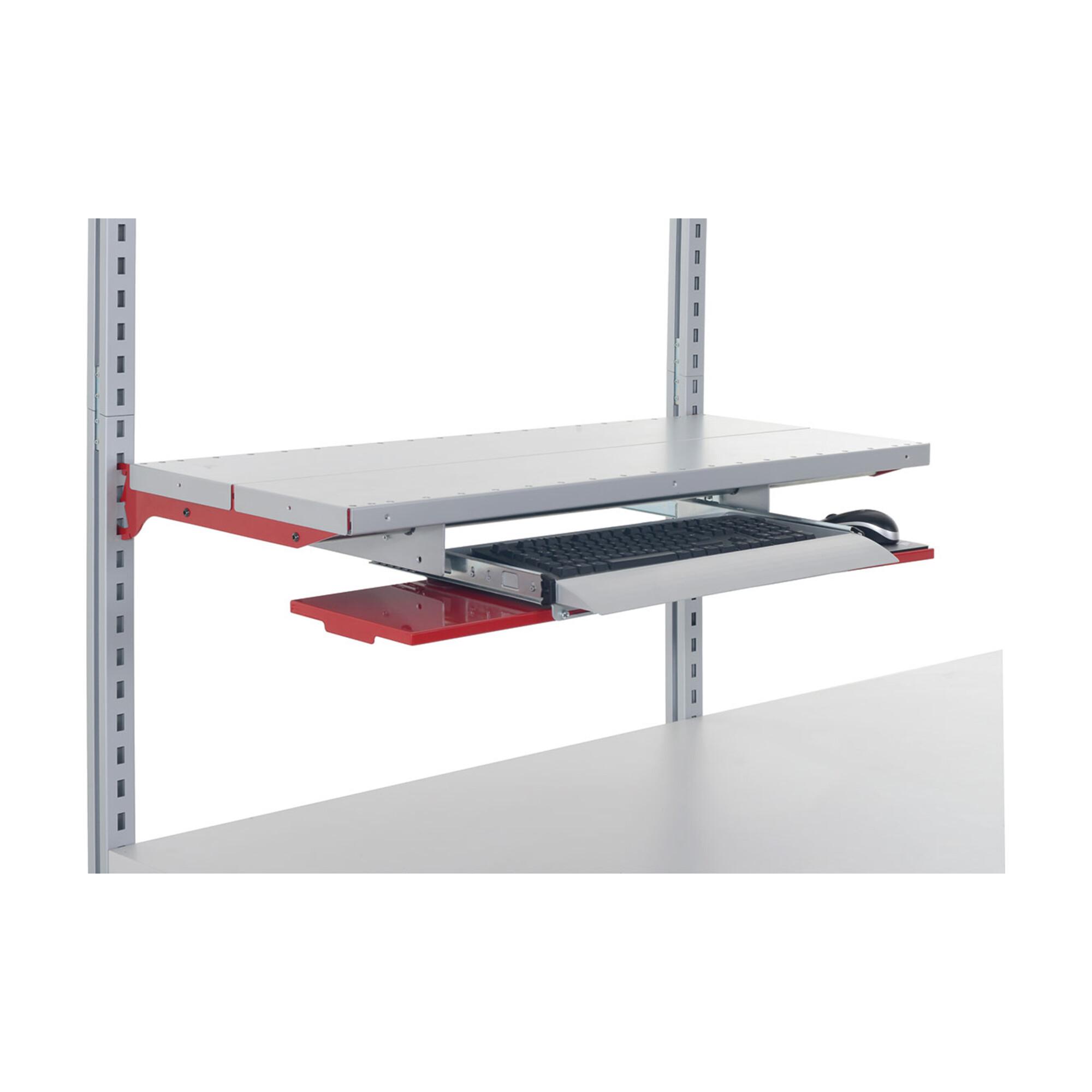 Rocholz Ablageboden mit Tastaturauszug SYSTEM FLEX für Breite 1000 mm RAL9006+3003 (73308700)