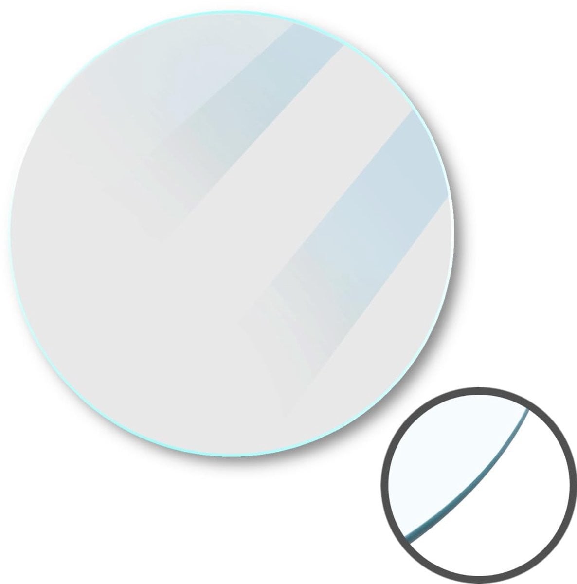 Dailygoods Tafelblad Ronde Vorm - ESG-Glasplaat 30 cm - Hittebestendig