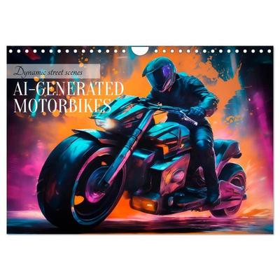 DYNAMIC STREET SCENES AI-generated motorbikes (Wall Calendar 2026 DIN A4 landscape), CALVENDO 12 Month Wall Calendar