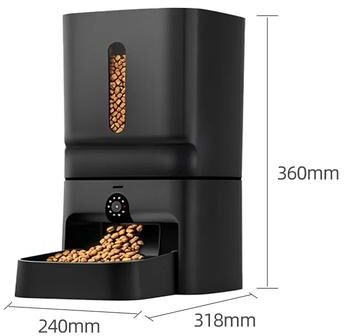 Inspired Living 7L Smart Automatic Cat Feeder With Camera And WiFi App Control black