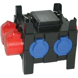 PCE, Baustromverteiler, Steckdosenverteiler Kunststoff M-Imst 16/2-4 (6x, CEE 16/5, CEE 7/3, Typ 25)