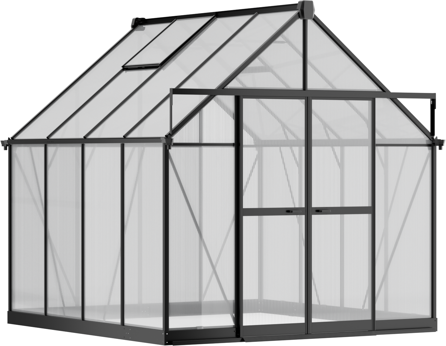 B2B Partner Gewächshaus 234 × 244 × 254 cm, verstärkte Konstruktion, Polycarbonat 6 mm