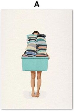 Inspired Living Modern Nordic Laundry Room Canvas Wall Art Print 40x50cm No Frame a