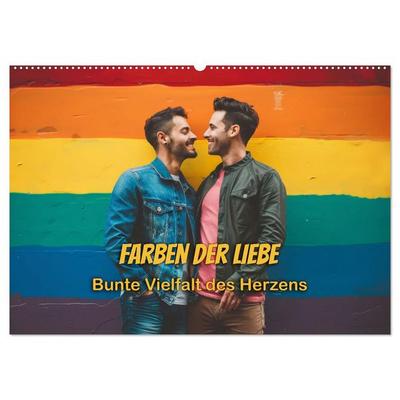 Farben der Liebe: Bunte Vielfalt des Herzens (Wandkalender 2026 DIN A2 quer), CALVENDO Monatskalender
