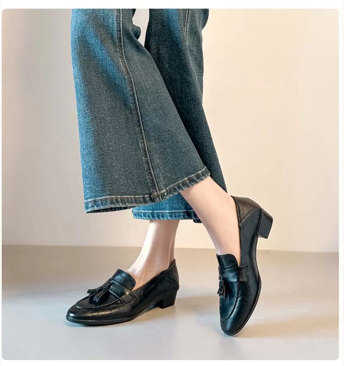 INF Elegante Damen-Slipper Loafer mit Blockabsatz: Stilvolle und bequeme Klassische Schuhe Schwarz 40