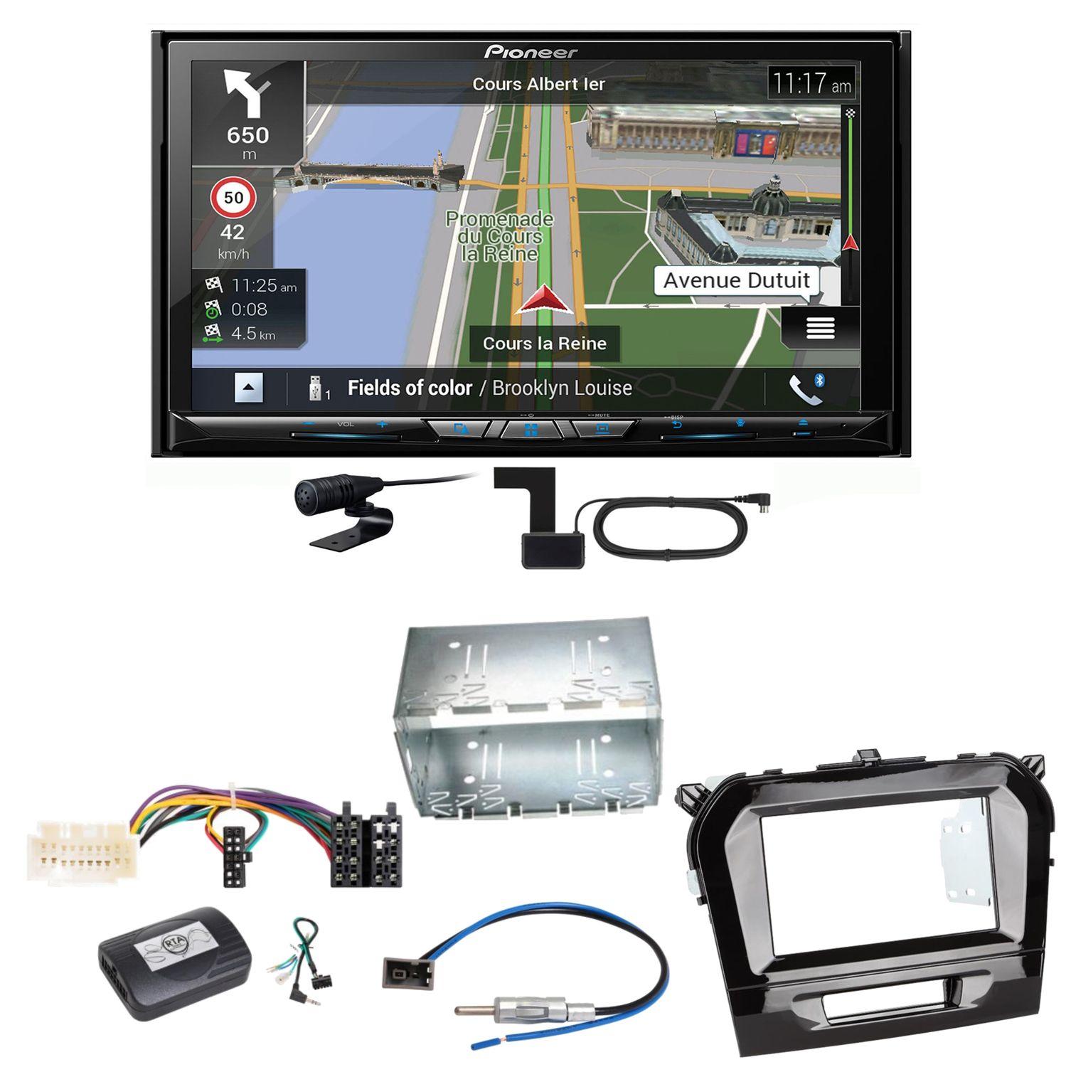 Pioneer AVIC-Z830DAB Navigation Bluetooth USB Einbauset für Suzuki Vitara LY