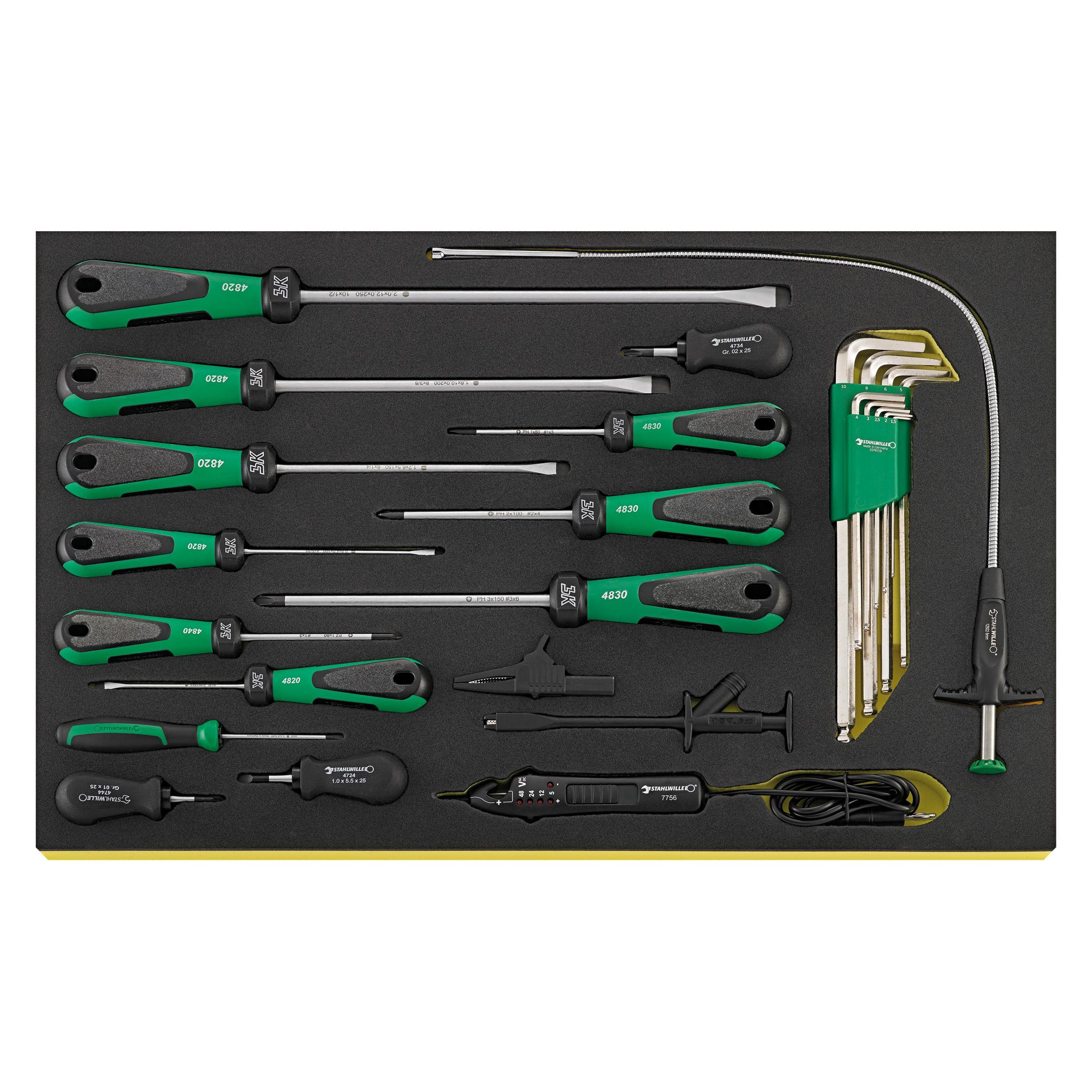 Stahlwille TCS 4724/4840+10767 Schraubendrehersatz DRALL 24-teilig, TCS Einlage (Schlitz, TX) (96830706)