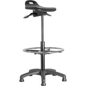 meychair Stehhilfe Futura Basic, AF0-PU2-FR5-PW 9005, 11015, mit Rückenlehne, PU-Schaum, schwarz, 61-88 cm