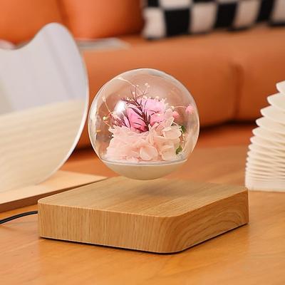 Magnetisch schwebende Blume, ewig blühende echte Rosen, schwebende LED-Glühbirne, dekoratives Licht für Kinder, Liebesfreunde