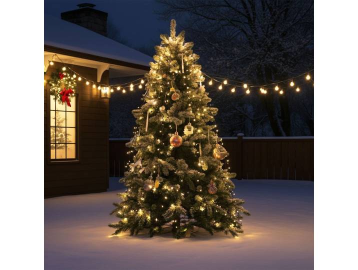 2er-Set Weihnachtsbaum-Überwurf-Lichterkette, 320 LEDs & 8 Girlanden je 2,7 m, IP44