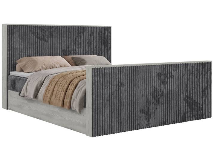 MKS MÖBEL Boxbett NORDIC DUO (Boxspringbett, Packung, Set, Multipocket-Matratze H3/H4, Frontblende, gepolstertes Kopfteil), Doppelbett, Frontblende, Möbelplattenelementen