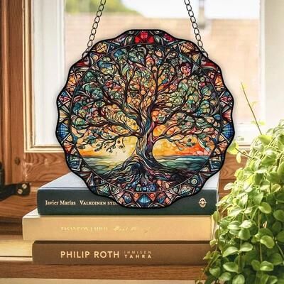 Inspired Finds Tree Of Life Acrylic Suncatcher Wall Hanging Ornament For Indoor Outdoor Home Decor Tree Of Life Acrylic Suncatcher Wall Hanging Ornament For Indoor Outdoor Home Decor