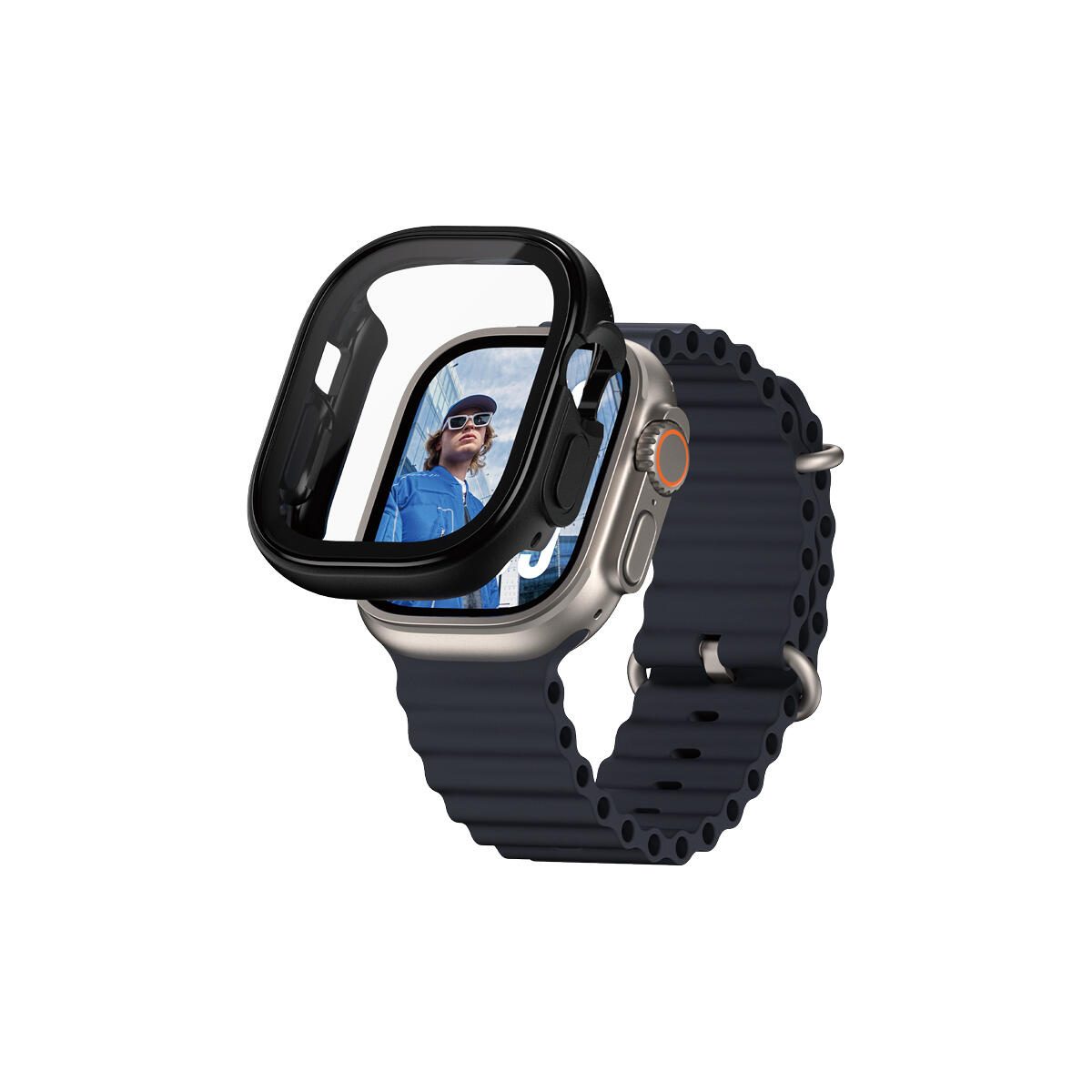 PanzerGlass™ PanzerGlass® Displayschutz Snappie Full Body Schwarz für Apple Watch Ultra 3/Ultra 2/Ultra 3724