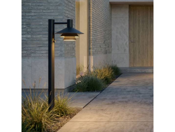 Bornes lumineuses LED Montaro, anthracite, 100 cm, détecteur de mouvement, Lucande - Moderne - Aluminium - À ampoule unique
