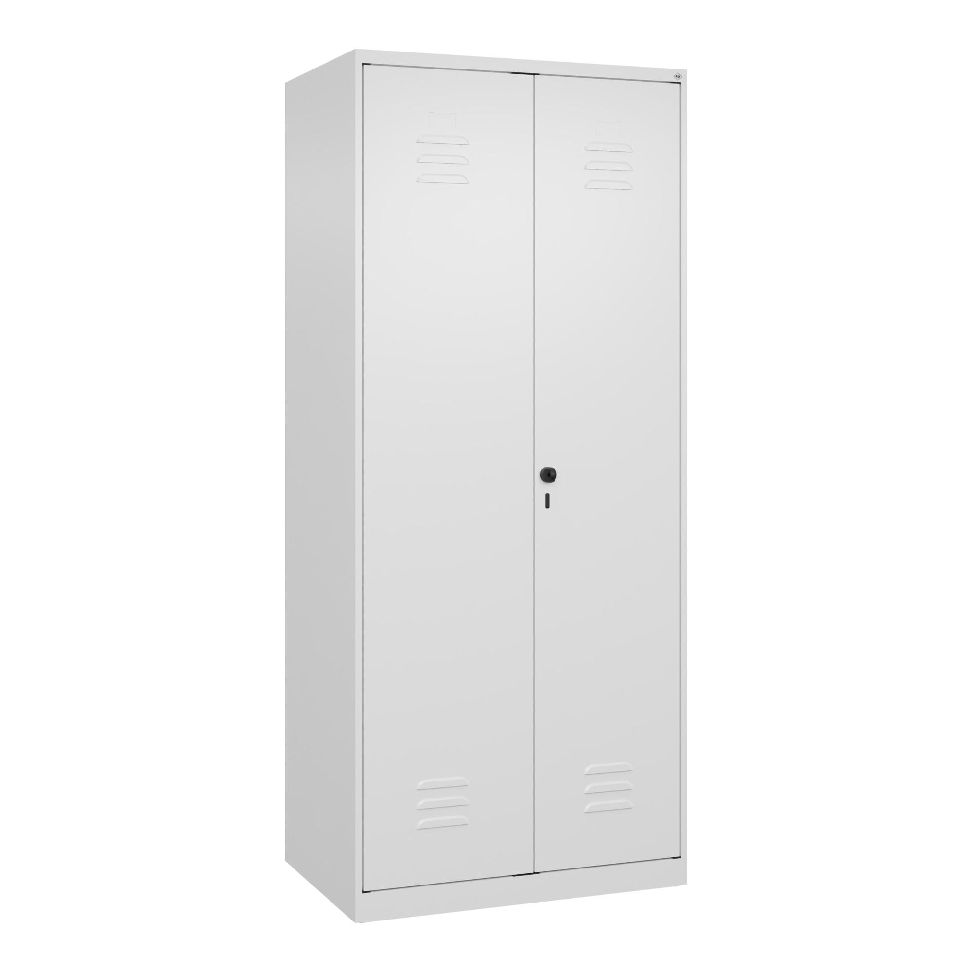C+P Wäsche-/Garderobenspind Classic PLUS, 2 Abteile, 1850x800x500mm, 9016/9016 Verschluss Sicherheits-Drehriegel Front RAL 9016 Verkehrsweiß ; C + P M (080600-22|S10012)