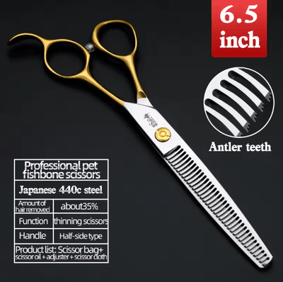 Inspire Picks Sakura Dance Professional Pet Grooming Scissors Set With Japan 440C Steel 6.5 Teeth