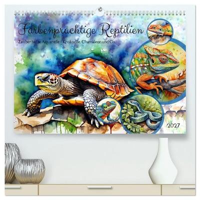 Farbenprächtige Reptilien (hochwertiger Premium Wandkalender 2027 DIN A2 quer), Kunstdruck in Hochglanz