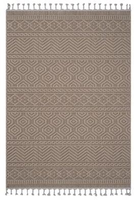 Klair Living Guros Collection Mocha / Geometric Indoor / Outdoor Non-Shedding Area Rug