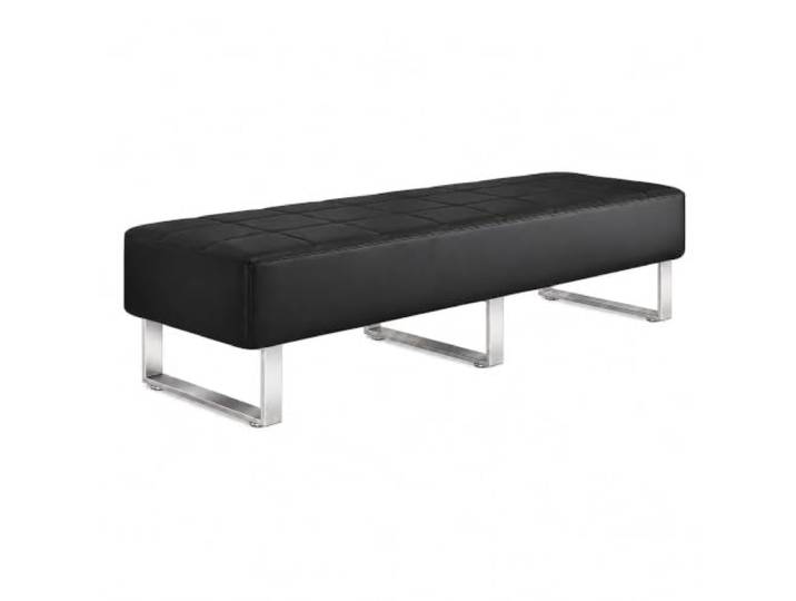 Wartezimmerbank, Robuste Kunstleder-Sitzbank ohne Lehne mit Metallbeinen Gepolsterte Sitzbank für Empfang, Büro, Praxis, Salon, Spa und Wartebereich(2,180CM/70.9IN)
