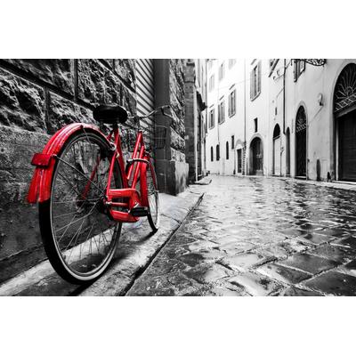 Fototapete PAPERMOON "Retro Old Town Bike", bunt, B:2m L:1,49m, Vlies, Tapeten