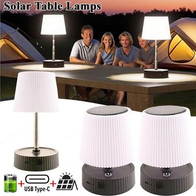 Uplifted Finds Mini Solar Folding Table Lamp   Rechargeable 17 LED Outdoor Night Light & Desktop Floor Lamp 8 Pcs