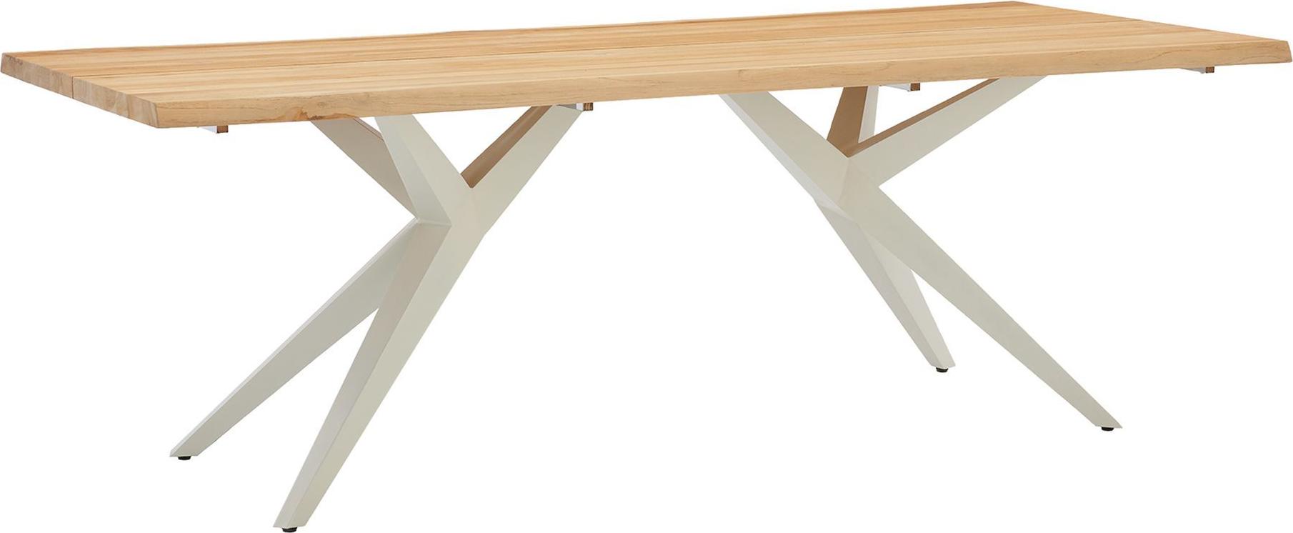 Musterring Dänemark Tisch Edelstahl/Teak gebürstet Natur/Ivory