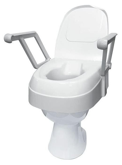 Merkloze Toiletverhoger Theo met Armleuningen en Deksel - Verstelbare Hoogte
