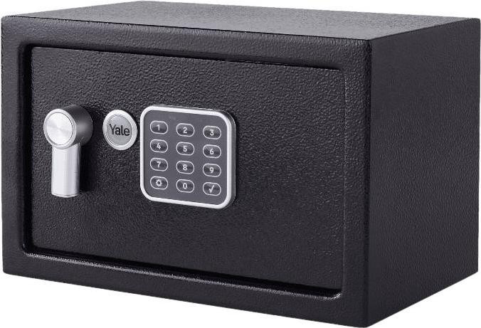 Yale YEC/250/DB2 Draagbare elektronische kluis met sleutel, Zwart, 16,3 liter, Staal, Vloer/wandmontage