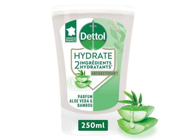 Dettol Savon liquide antibactérien pour les mains Recharge Aloe Vera - 250 ml (3 recharges)
