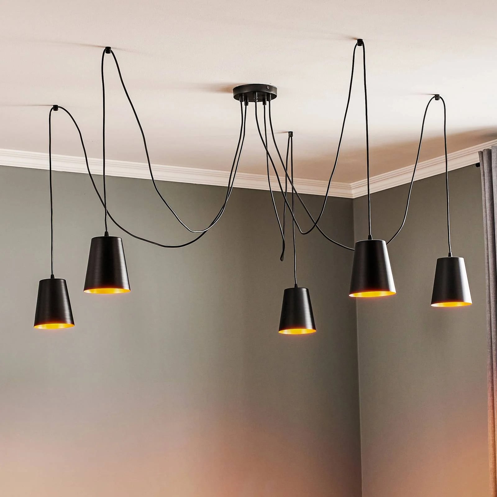 Emibig Lighting Moderne Hanglamp Zwart Metaal Dimbaar