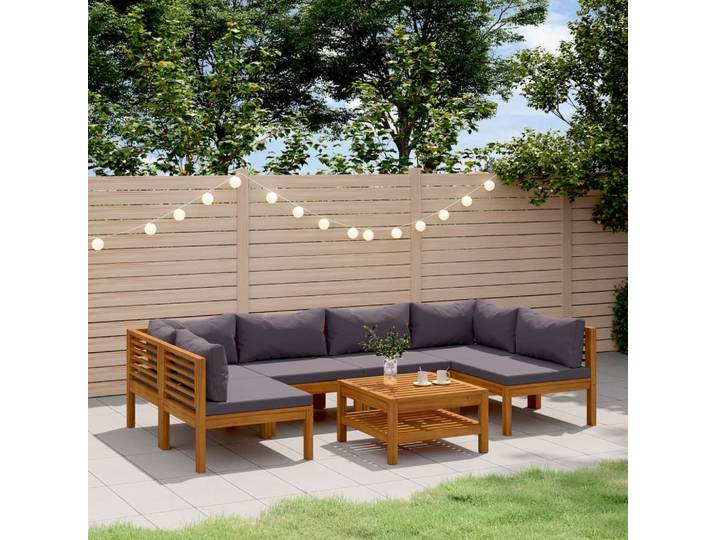 vidaXL 7-tlg. Garten-Lounge-Set mit Auflage Massivholz Akazie