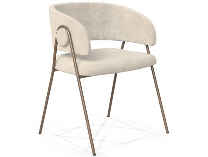 Chaise de salle à manger - Tapissée en tissu - Karen Beige