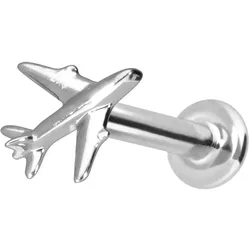 14 Karat Gold Labret mit Innengewinde FLUGZEUG