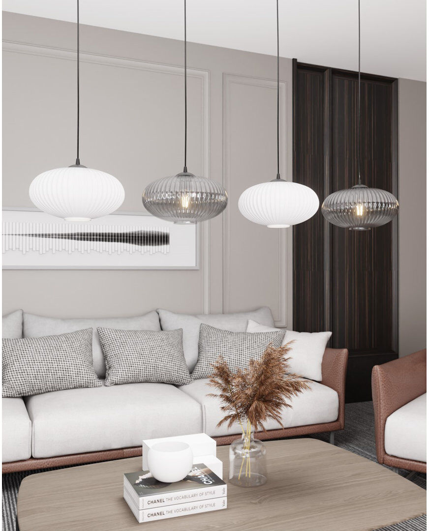 17 Stories Samyiah 4 - Light Matte Black Pendant Matte Black/Mix 200cm H X 200cm W X 200cm D