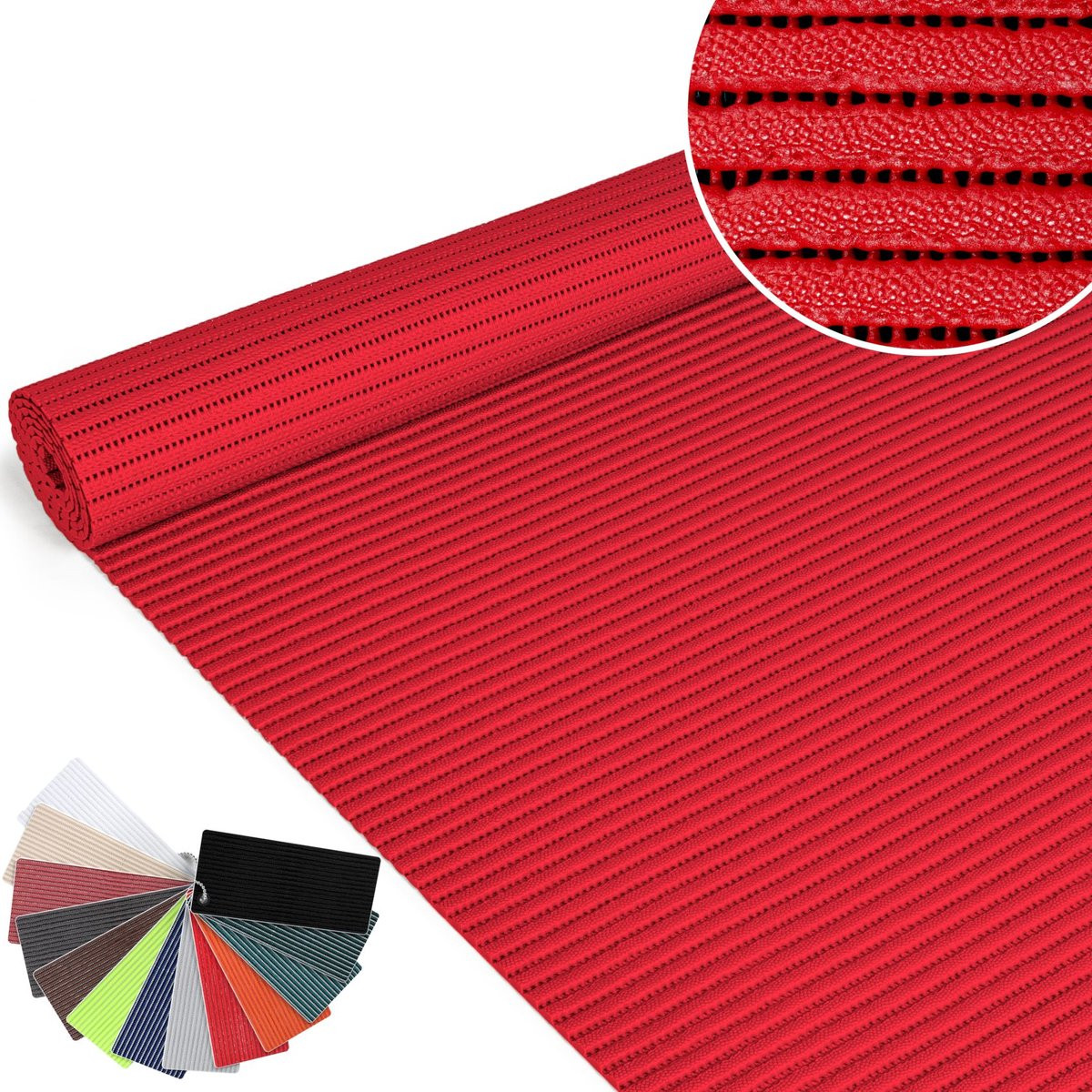 ANRO Badmat Rood 65x180 cm - Antislip - Sneldrogend