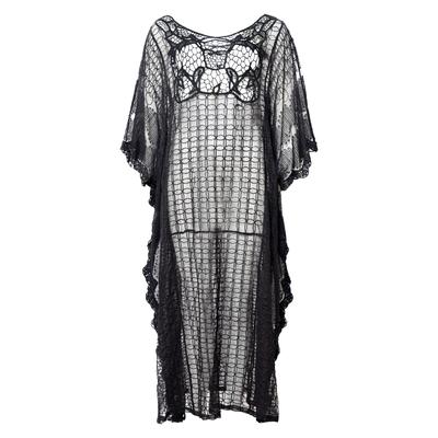 Strandkleid NASSAU BEACH "NB231050", Damen, Gr. OS, Einheitsgröße, schwarz, 100% Polyester, Kleider Strandkleid