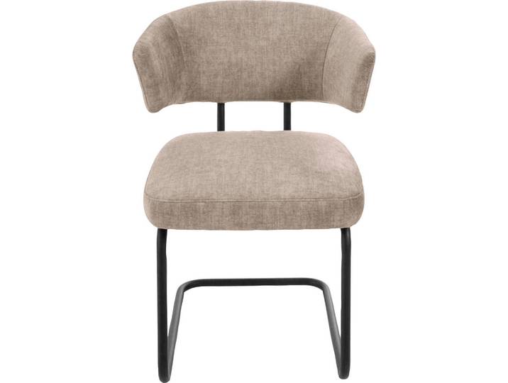 Freischwinger K+W KOMFORT & WOHNEN Mikkado Tube , beige (sand, schwarz), B:55cm H:79cm T:60cm, Stühle, Freischwinger, abgerundeter Rücken, Rundrohrgestell, Abstandshalter, Sitzkomfort
