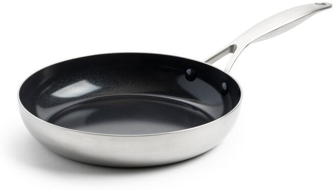 GreenPan Geneva PFAS Free Non Stick Frypan Stainless Steel 44 cm