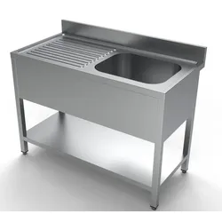 Combisteel Spültisch 1 Becken rechts Grundboden Edelstahl 1200x600x850mm