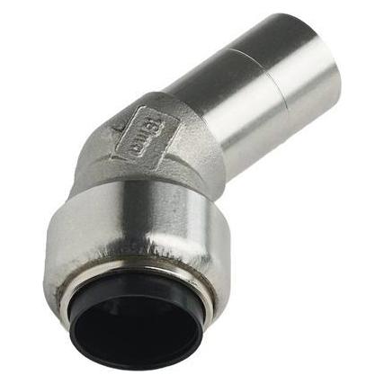 Roth vinkel 45° 18 mm muffe/nippel rustfri stål (17046606.318)