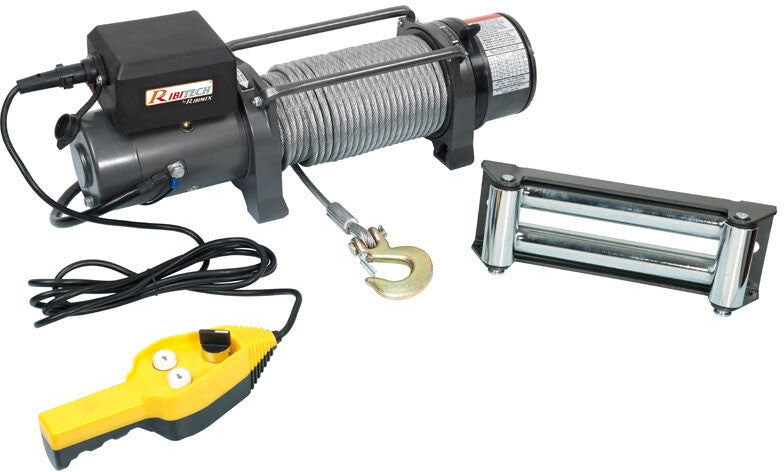Ribimex Verricello 12V da fissare PE12V/9000 ideale per fuoristrada e caravan