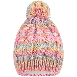 Sterntaler Winter-Strickmütze Bommel Zopfmuster, mehrfarbig, 51