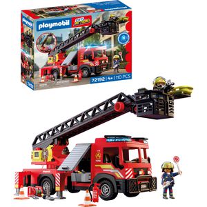 playmobil Spielset CITY ACTION 72192, ab 4 Jahre, Feuerwehr-Leiterfahrzeug, mit Sound & Licht, 110 Teile