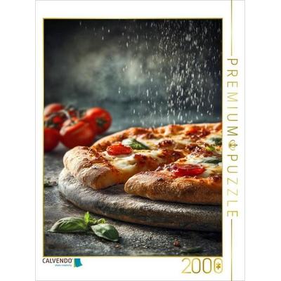 CALVENDO Puzzle Pizza, knuspriger Boden, Mozzarella & Basilikum | 2000 Teile Lege-Größe 90x67cm Foto-Puzzle für glückliche Stunden, Sonstige von ,